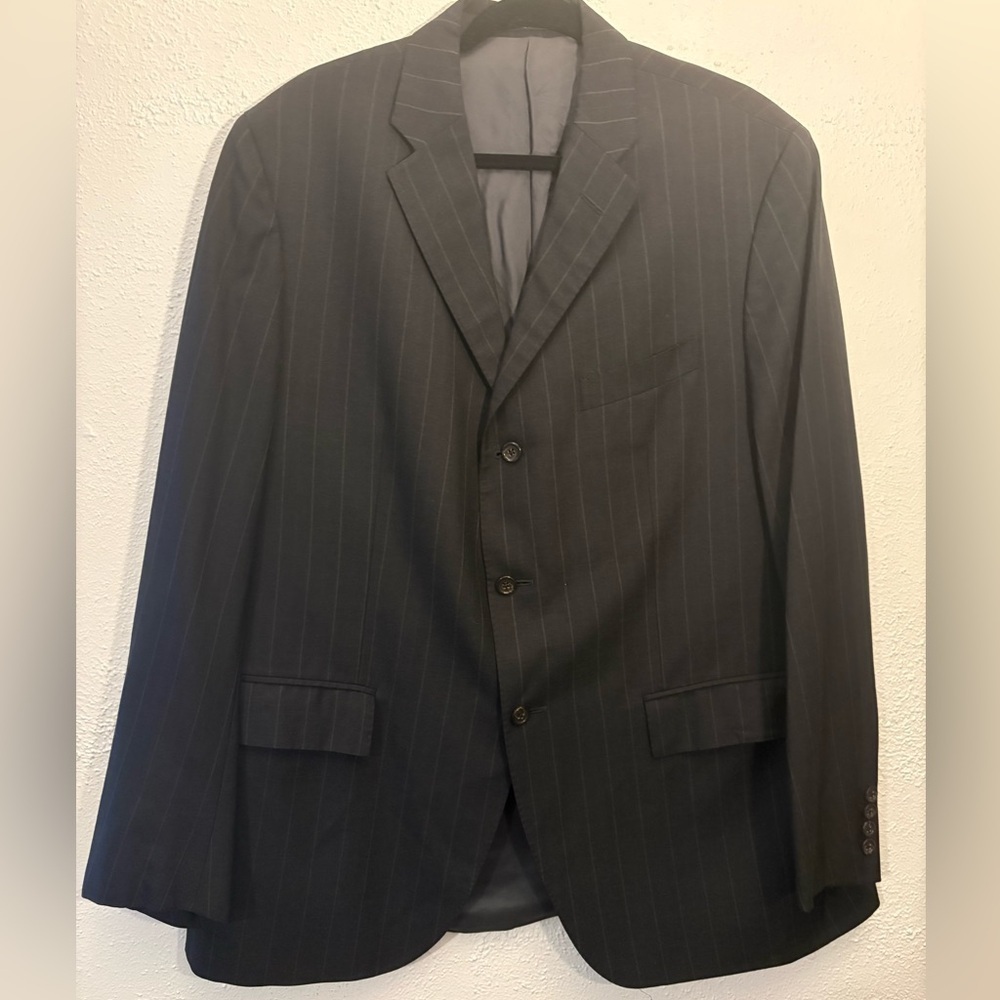 Polo Ralph Lauren Black Preppy Business Pinstripe Sport Coat Mens Size 46R